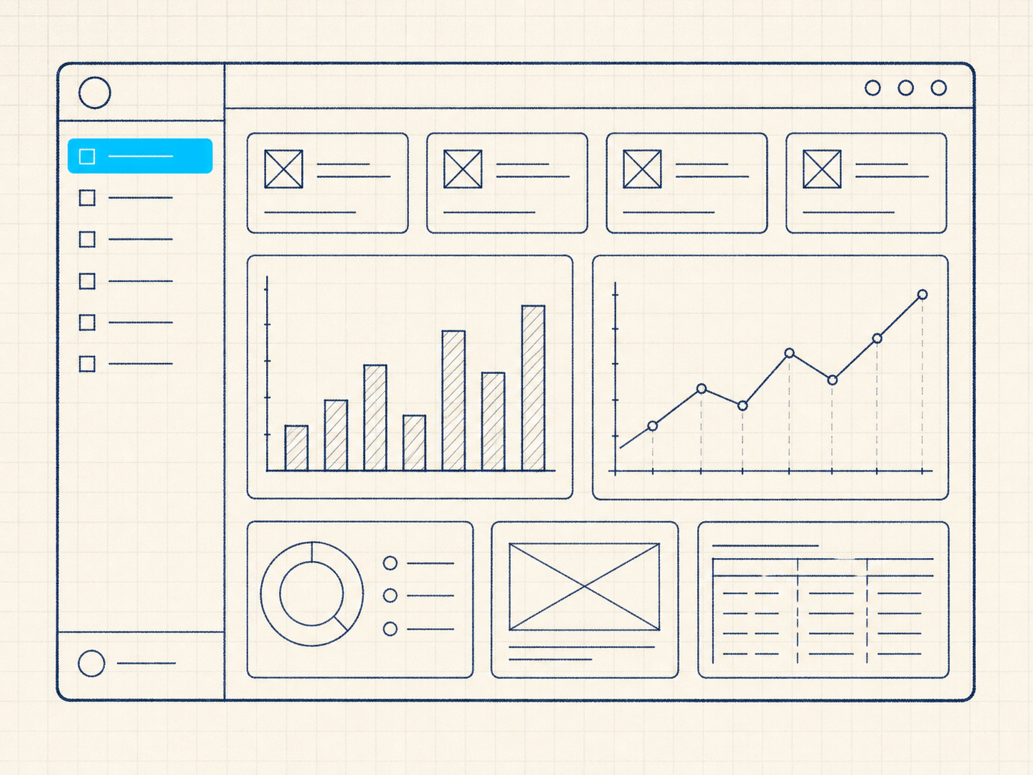 SaaS analytics dashboard blueprint concept